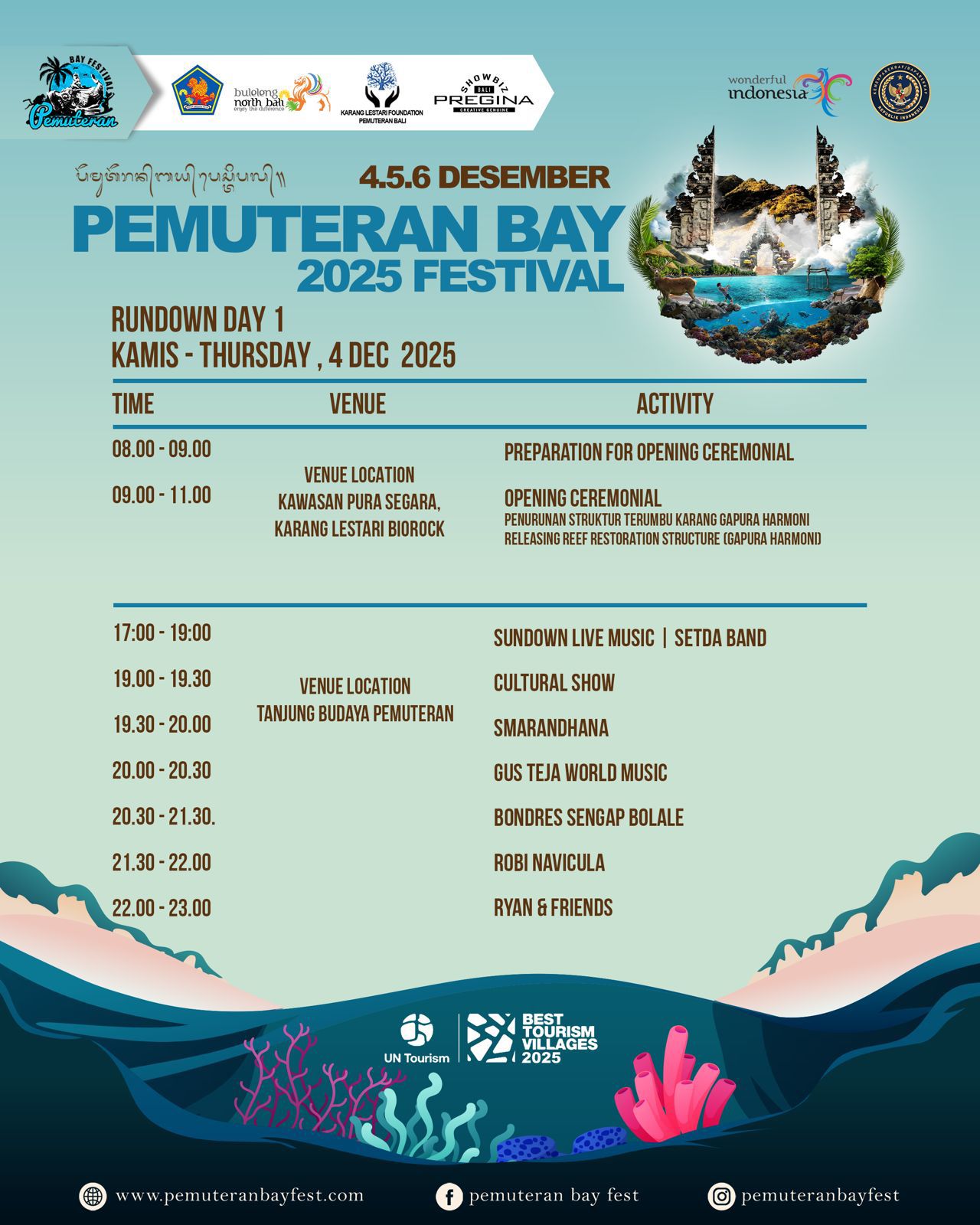Rundown Pemuteran Bay festival 2025 day 1 check it out
