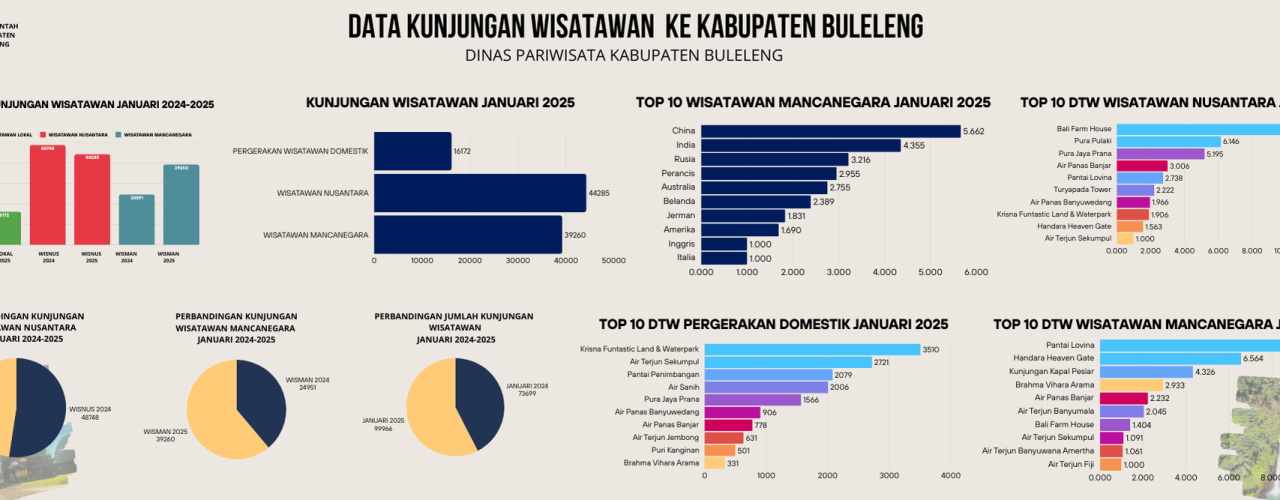 Data Kunjungan Wisatawan bulan Januari 2025